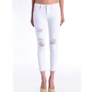 “Just Black” white ripped jeans